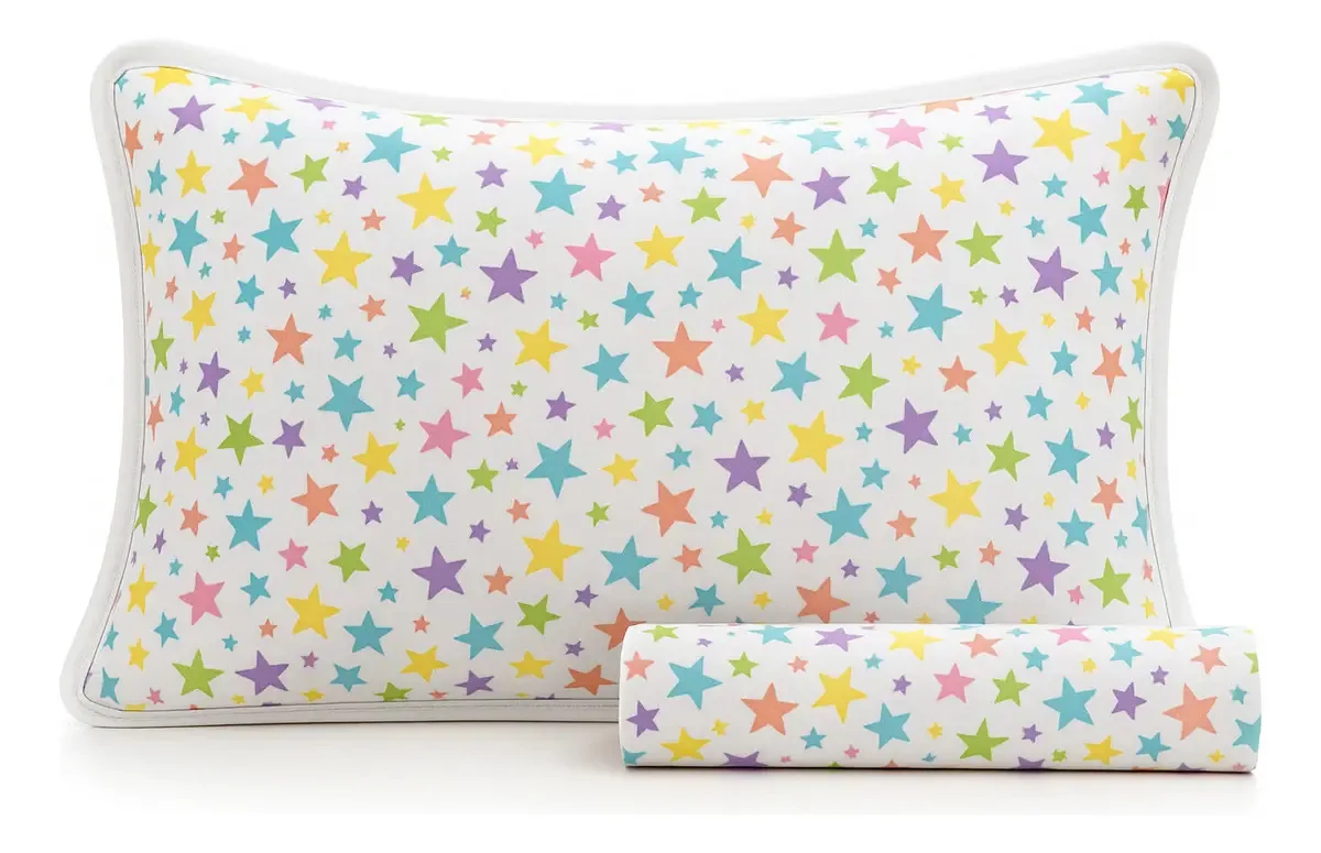 Jogo Cama Infantil Malha Altenburg 02pcs Estrelas Cor Branco