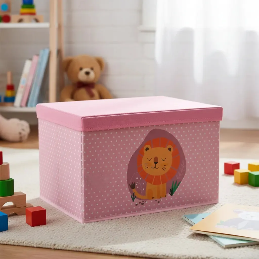 Caixa Organizadora Infantil 60l Brinquedos, Roupas Livros Cor Rosa