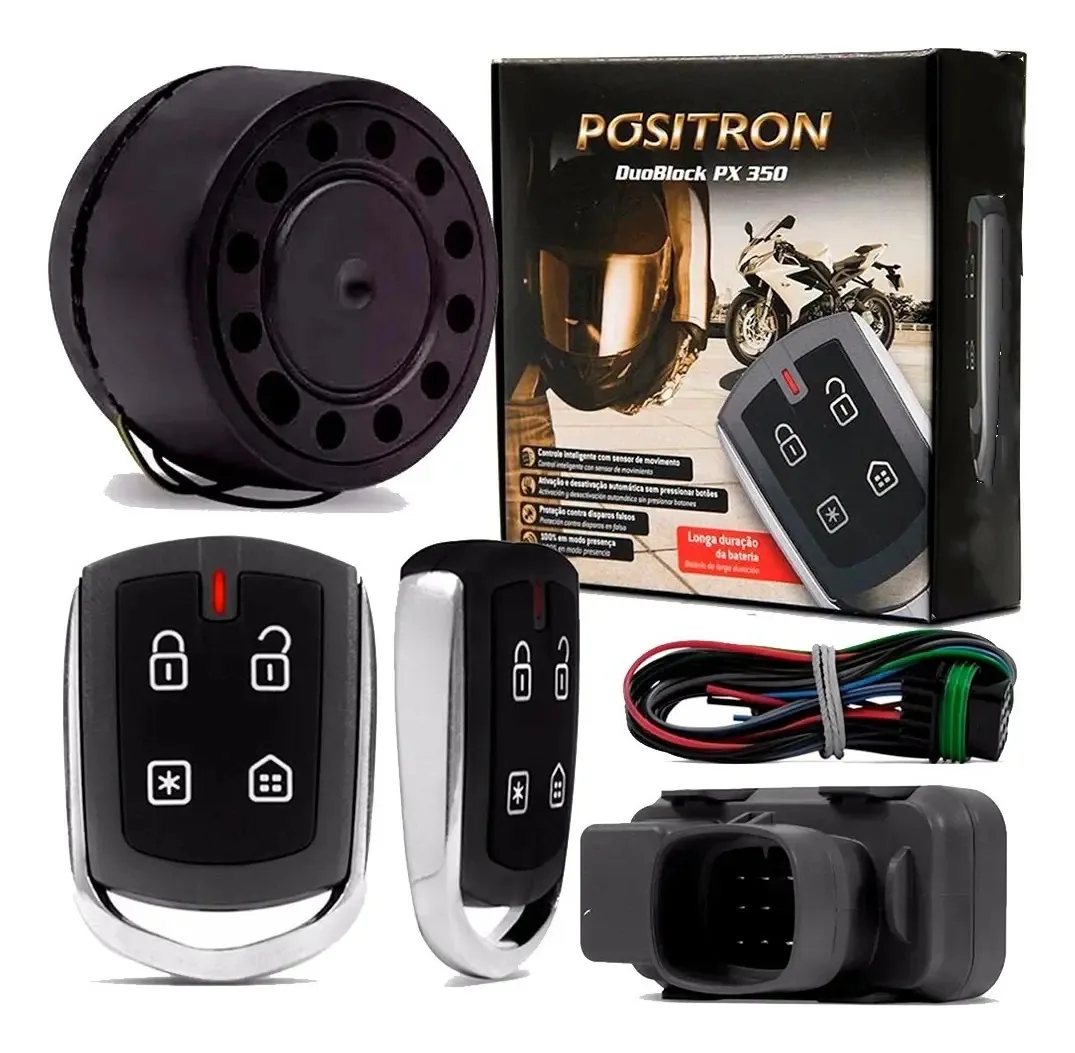 Alarme Pósitron Doublock Pxg8 Para Moto Universal Com Sirene