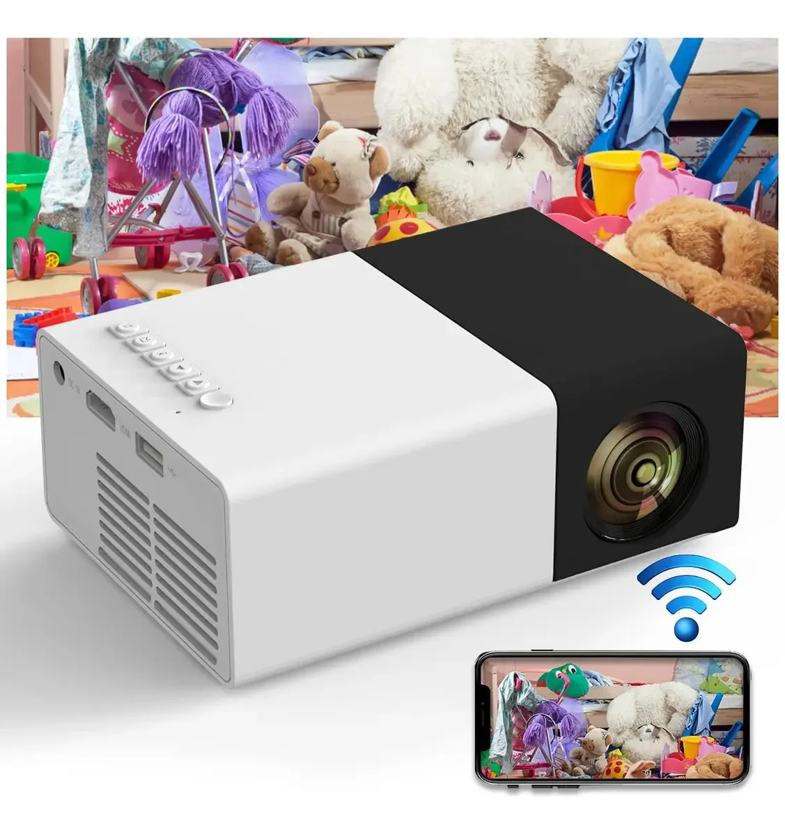 E T Easytao Mini Projetor Portátil Wifi, 2.4g/5g Wifi, 720p Nativo Full Hd (suporte 1080p) 120ansi, 30000 Horas Projetor Para Smartphone/pc/laptop/ps5/tv Tvstick/excel/ppt