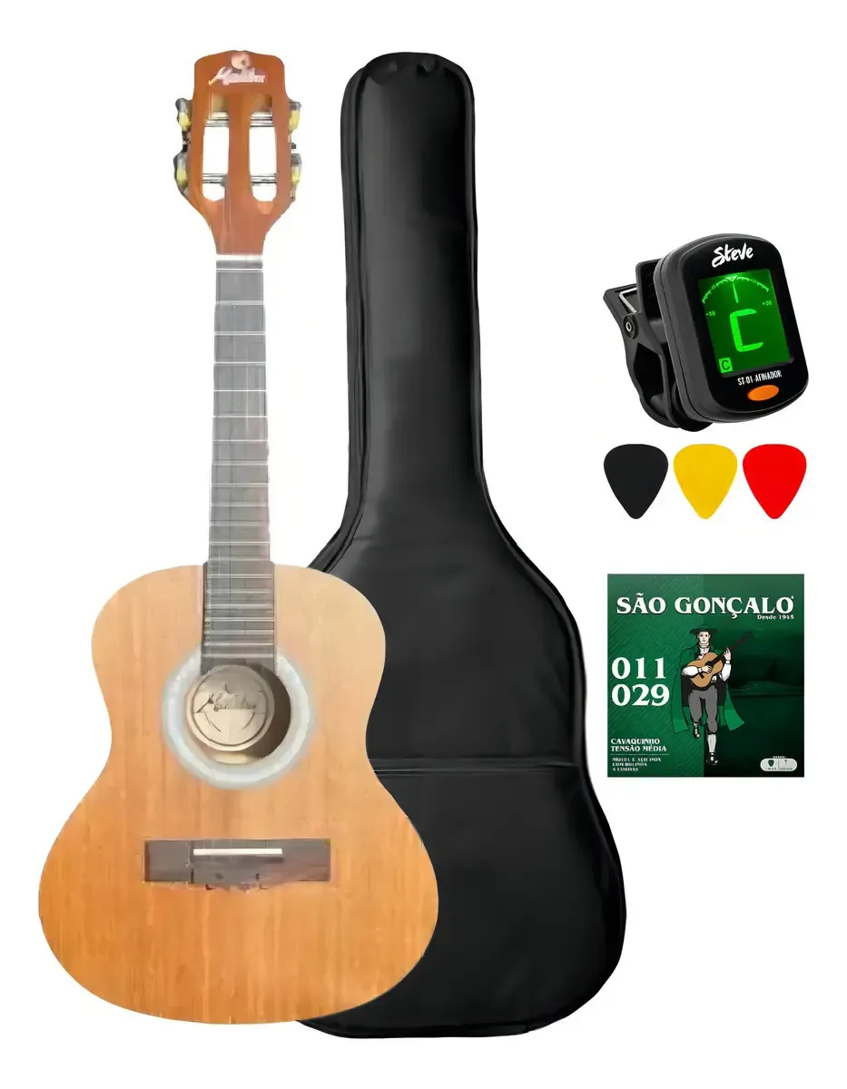 Cavaco Acústico Mc10mm Malibu Com Capa Simples E Acessórios Cor Marrom-claro