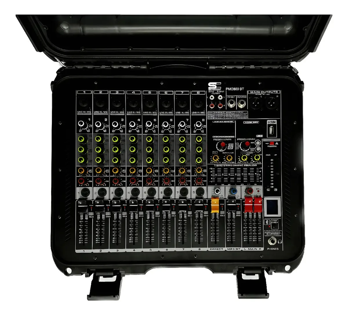 Mesa De Som Amplificada Bt, Efx, Usb Pmc800 110v - Soundcast