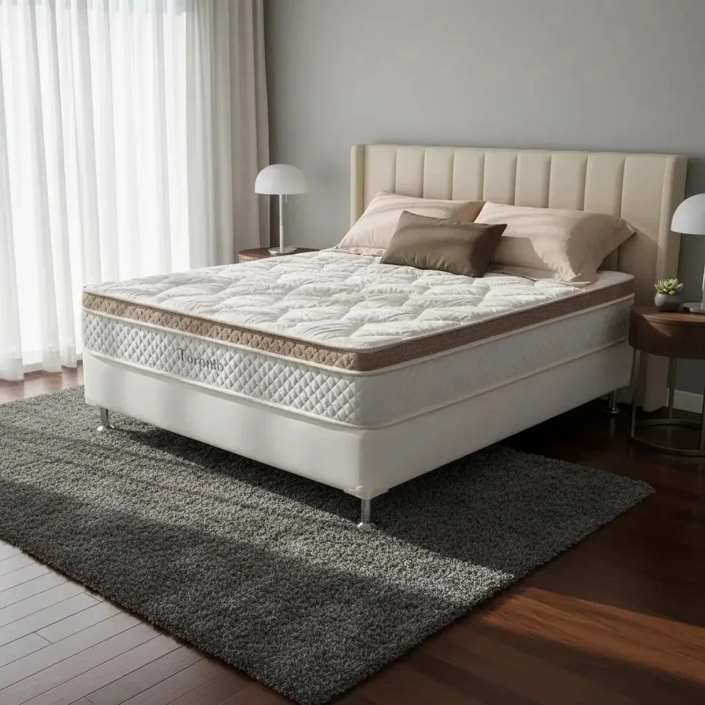 Cama Box E Colchão Herval Toronto Casal 138x188