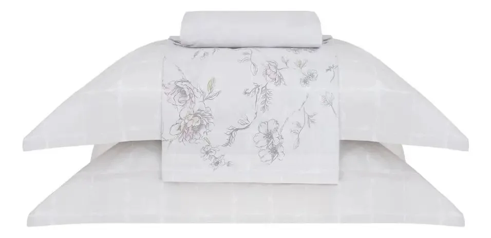 Jogo De Cama Casal Percalle Naturale Estampado
