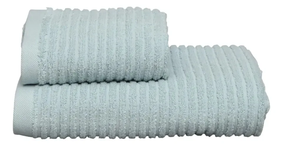 Conjunto de toalhas e toalhas Camaro Marina 100% algodão em cores Aqua Lisa