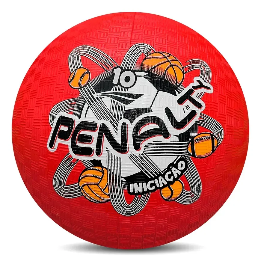 Bola Iniciação De Borracha Tamanho 10 Penalty - Vermelha para Queimada Jogos e Brincadeiras Leve e Toque Confortável