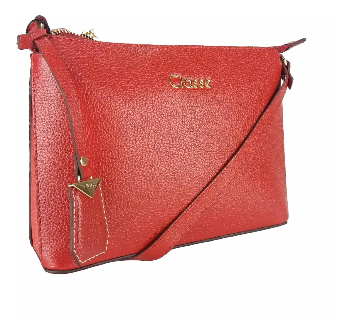 Bolsa Couro Transversal Vermelho Classe Couro 2251