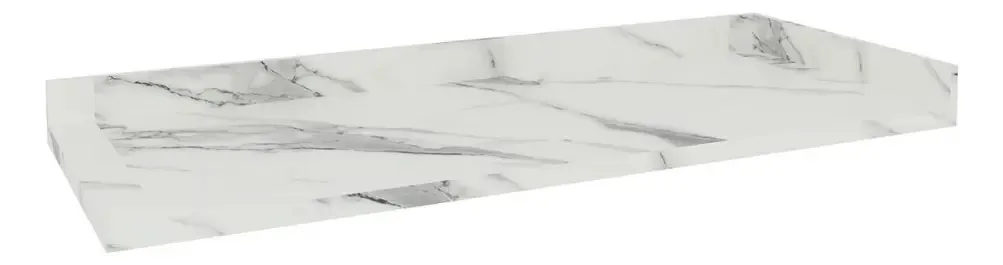 Tampo Para Balcão 135 Cm De Canto Reto Ph3086 Calacatta - Cor Branco
