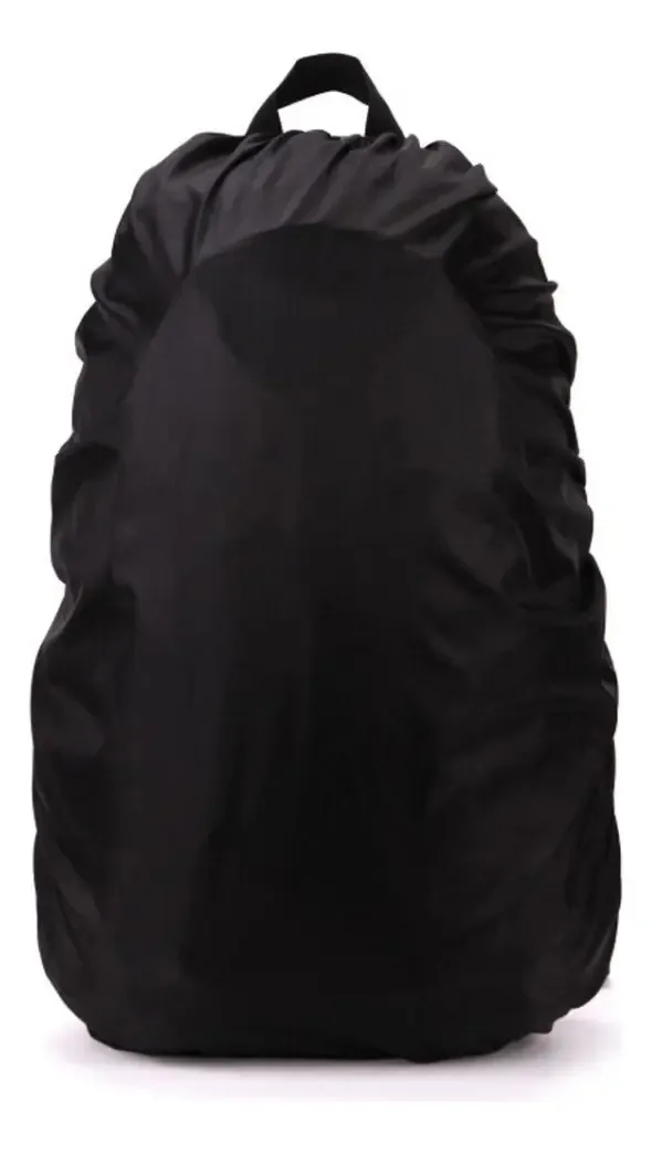 Capa Impermeável Preta Para Mochila Mala Proteção Chuva Média
