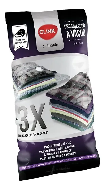 Saco À Vácuo Protetor Organizador Roupa Cobertor 70 X 110cm
