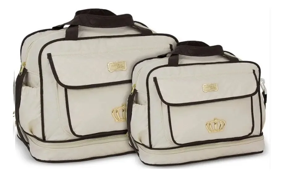 Kit Bolsa Bebê Bege Maternidade Unissex Enxoval 10ol09 Bege