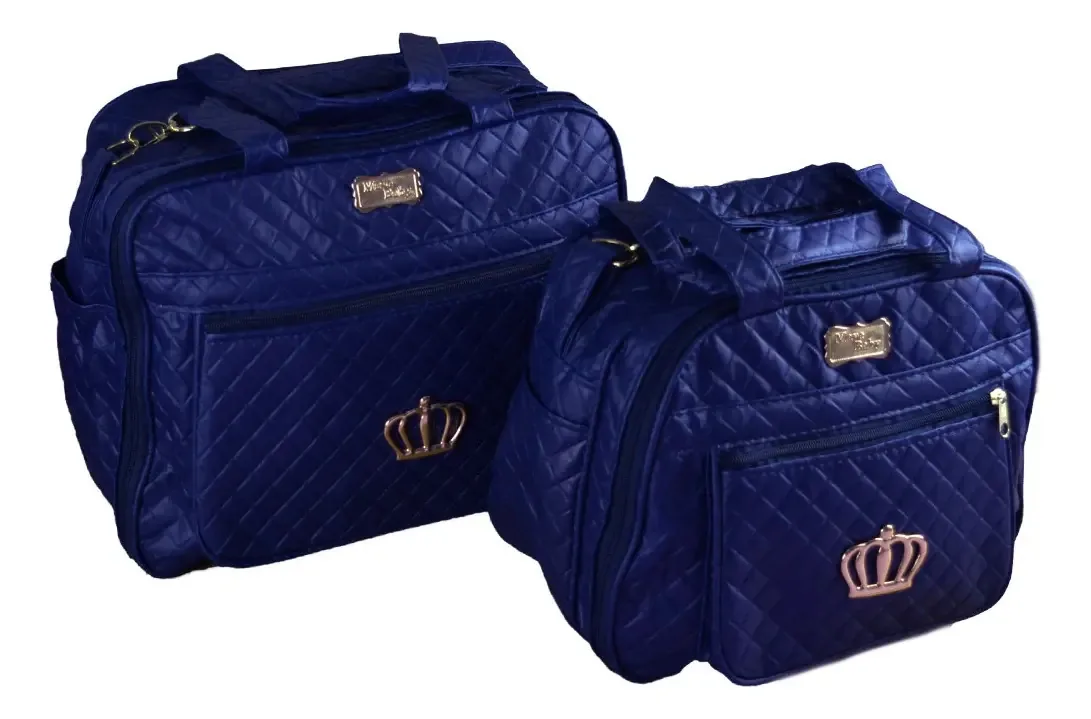Kit Bolsa Azul Marinho Bebê Maternidade Menino Menina 20ol08