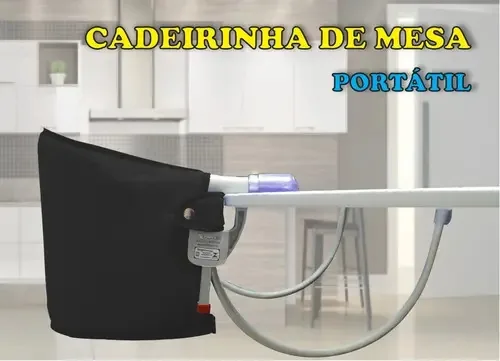 Cadeira Bebê Alimentação Refeição Suspensa Dobrável Inmetro Cor Preto