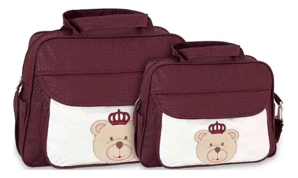Kit Bolsa Bebê Vinho Kit Maternidade Unissex 10ol07