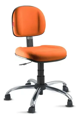 Cadeira Escritório Gomada Laranja Cromada