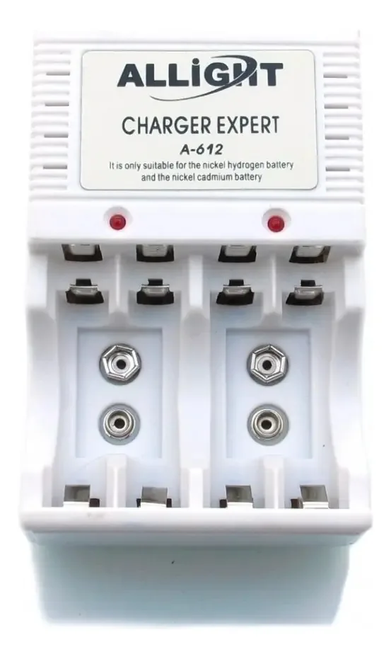 Carregador De Pilhas Aa E Aaa E Bateria 9v