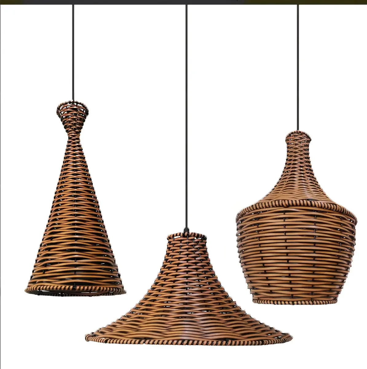 Kit 3 Pendentes Junco Tom Dixon Avelã