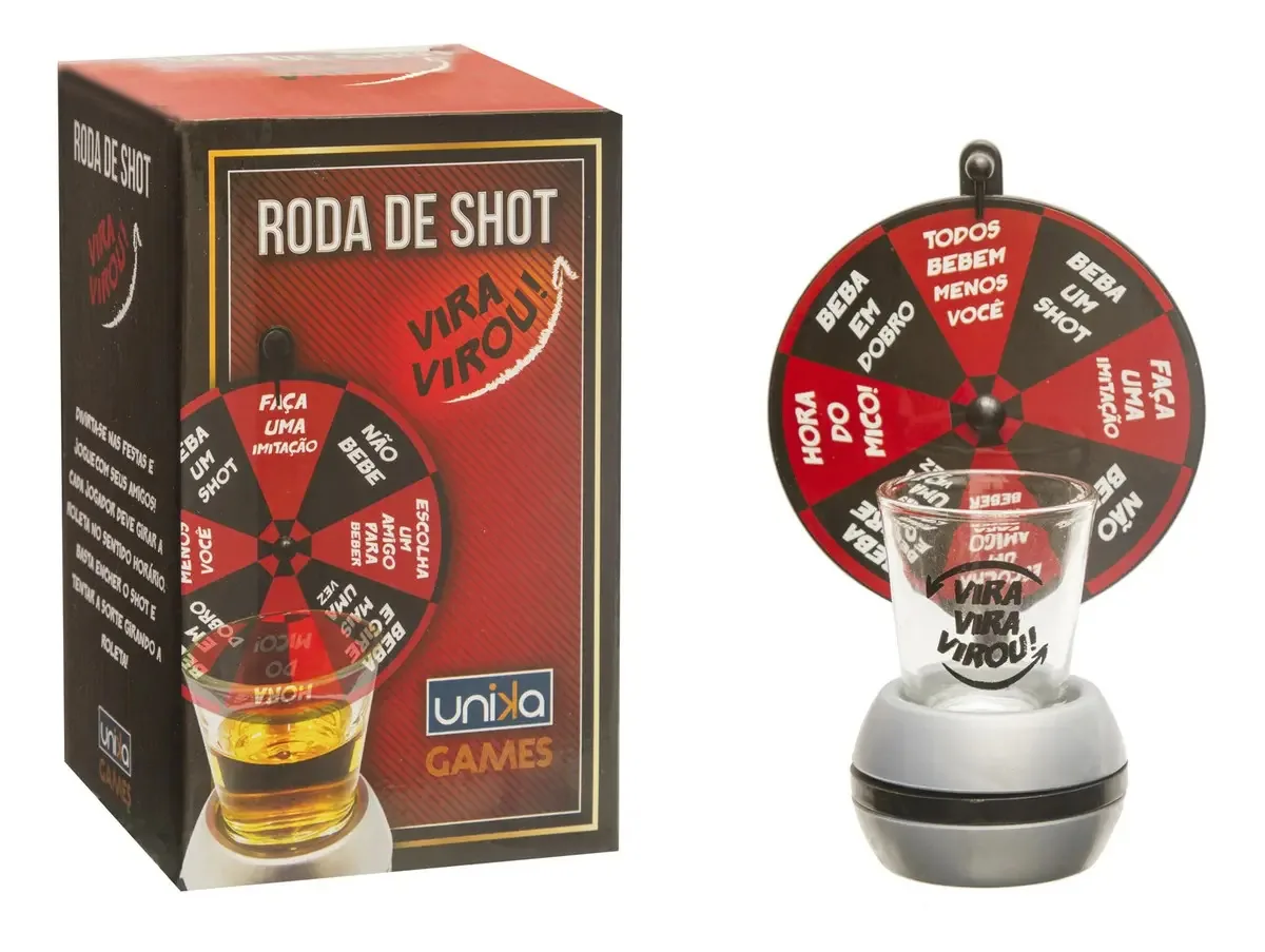 Jogo Vira-vira Unika Roleta Shot Com 1 Copo
