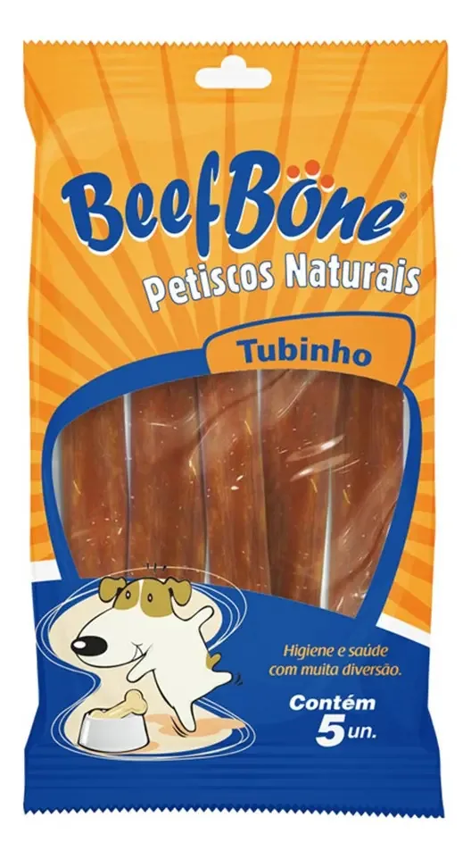 Petiscos Naturais Beef Bone Tubinhos 5 Unidades