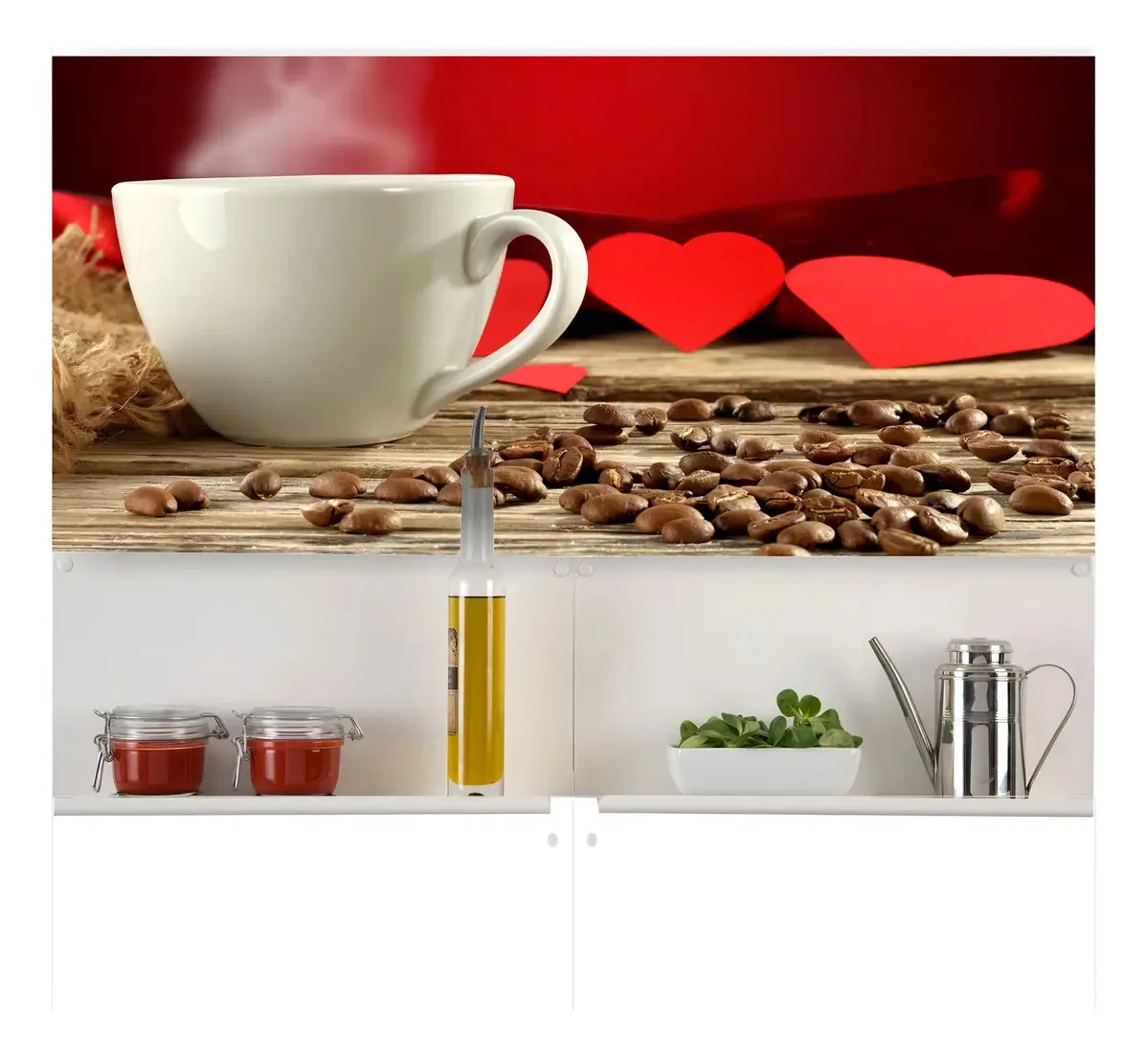 Adesivo Painel Papel Parede Cozinha Café Xicara Cafeteria 72