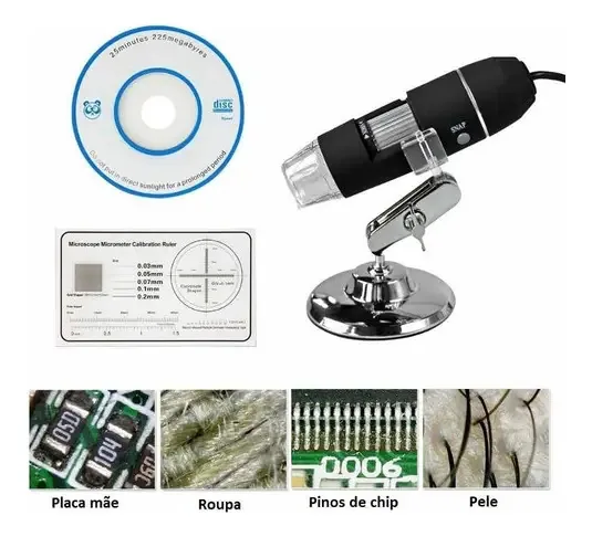 Microscópio Digital Usb Zoom 1000x Placas Eletronicos Textil