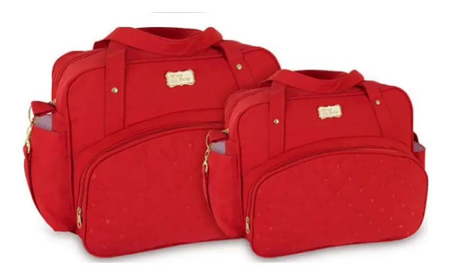 Bolsa Bebê Vermelha Kit Maternidade Unissex 30ol07