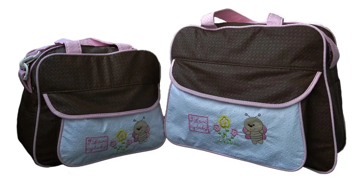 Kit Bolsa Bebê Marrom Com Rosa Kit Maternidade 10ol07