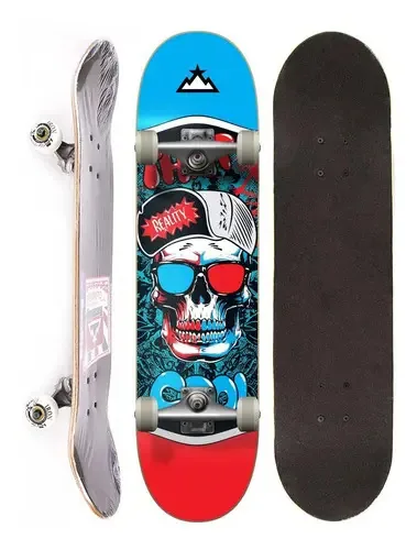 Skate Montado Completo Reality Semi Profissional Skull 3d
