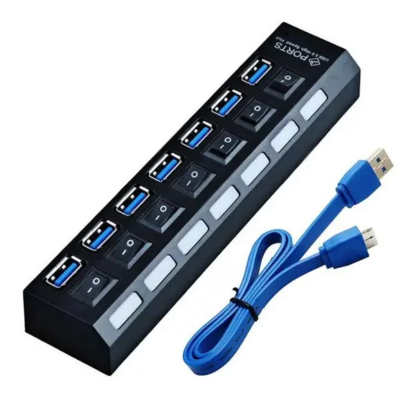 Hub Usb 3.0 Com 7 Portas Alta Velocidade