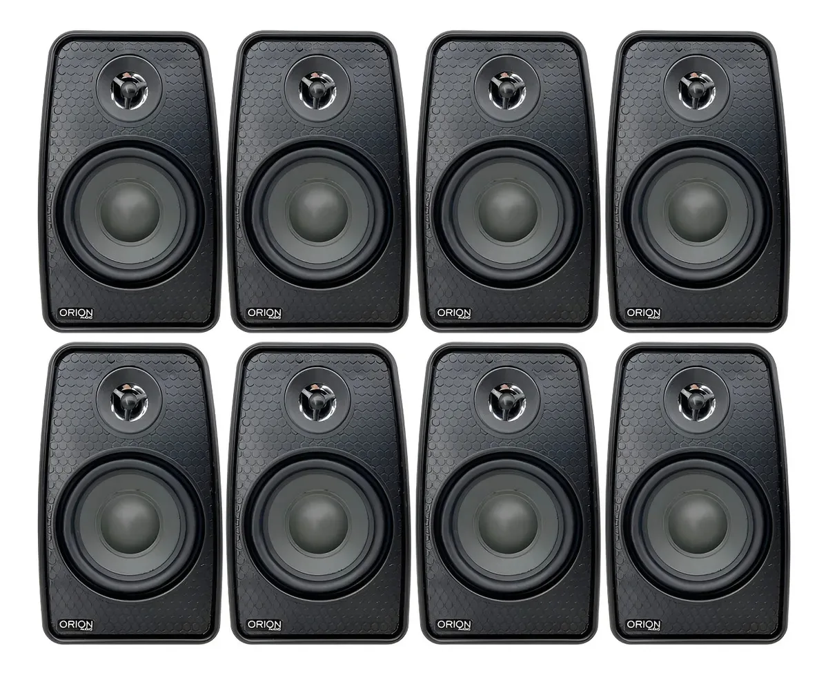 8 Caixas Som Ambiente Resistente Água 280w 8 Ohms Preta