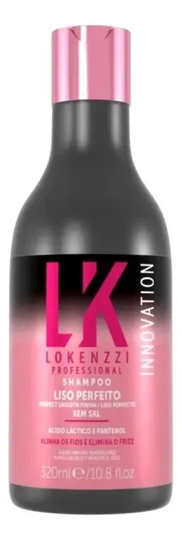 Shampoo Lokenzzi Liso Perfeito 320 Ml Alinhamento Dos Fios