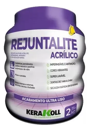 Rejunte Acrílico Rejuntalite 2kg Cinza Pérola - Kerakoll