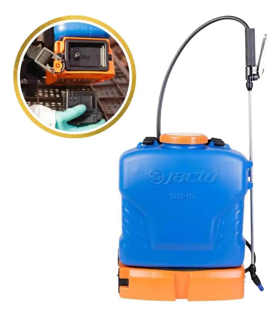 Pulverizador Costal Jacto SB 16 Litros a Bateria Azul-turquesa