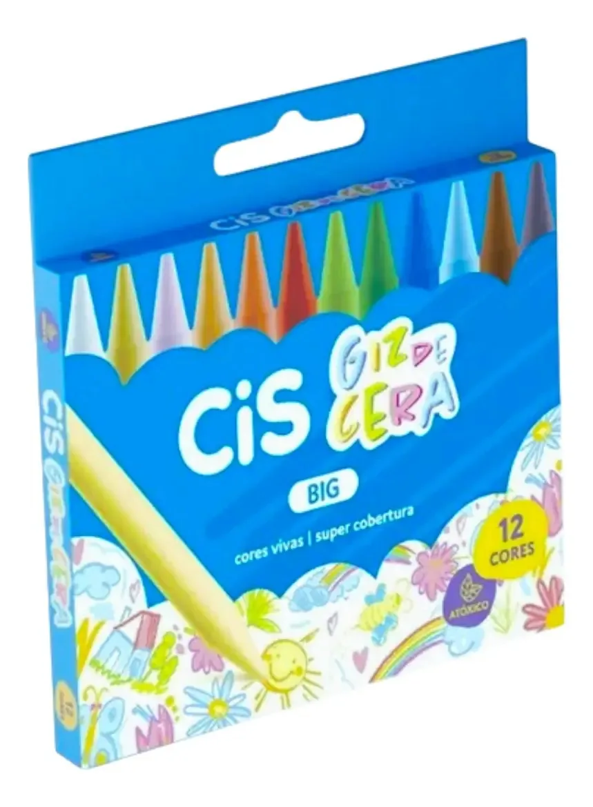 Giz De Cera Big Estojo Cis C/12 Cores