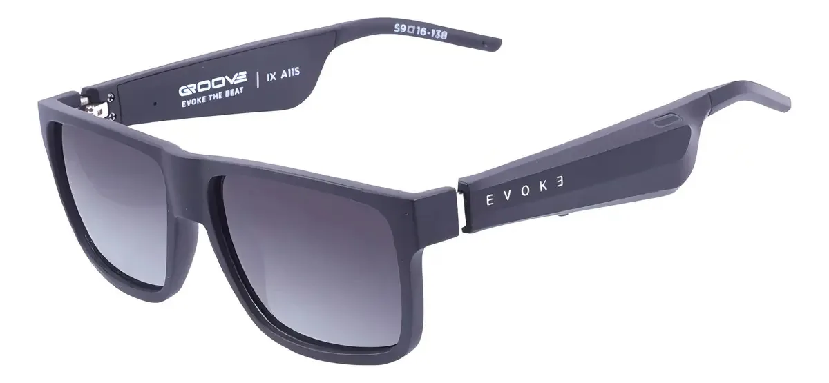 Óculos de Sol Evoke Groove IX A11S Preto com Proteção UV e Áudio 3D
