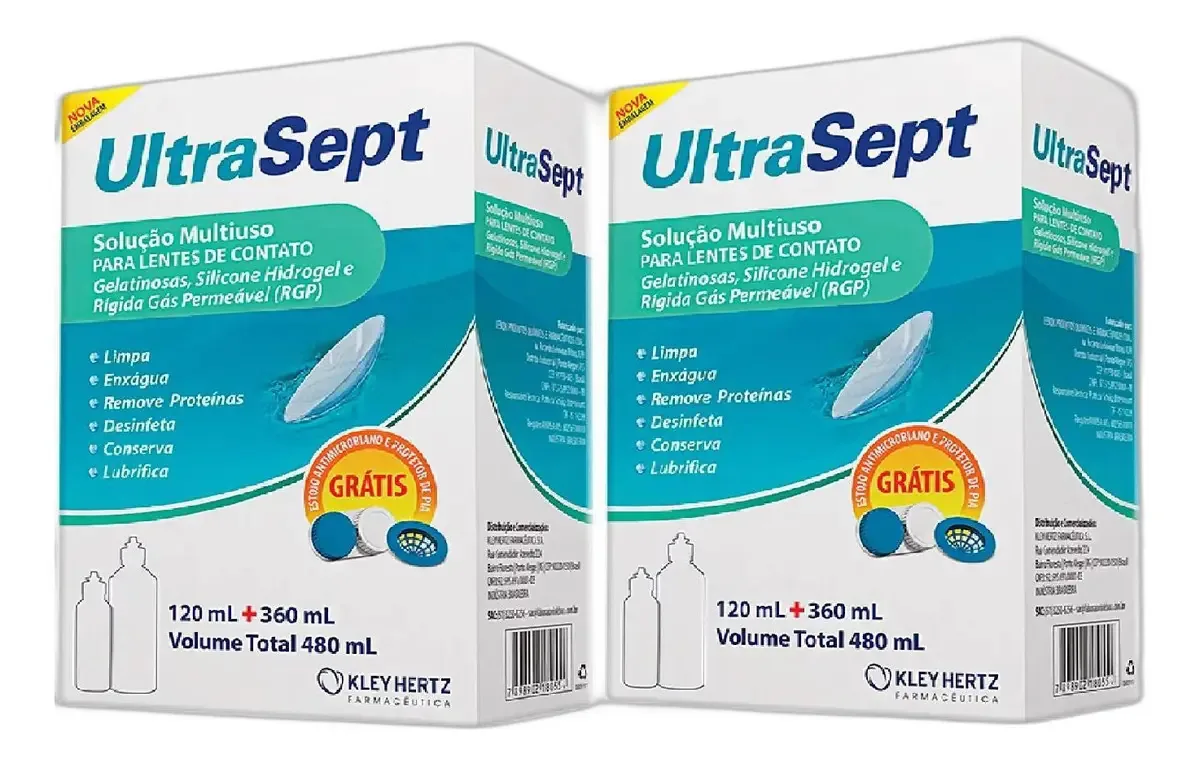 Kit Ultrasept Solução Para Lentes Contato 480ml Renu 2 Un
