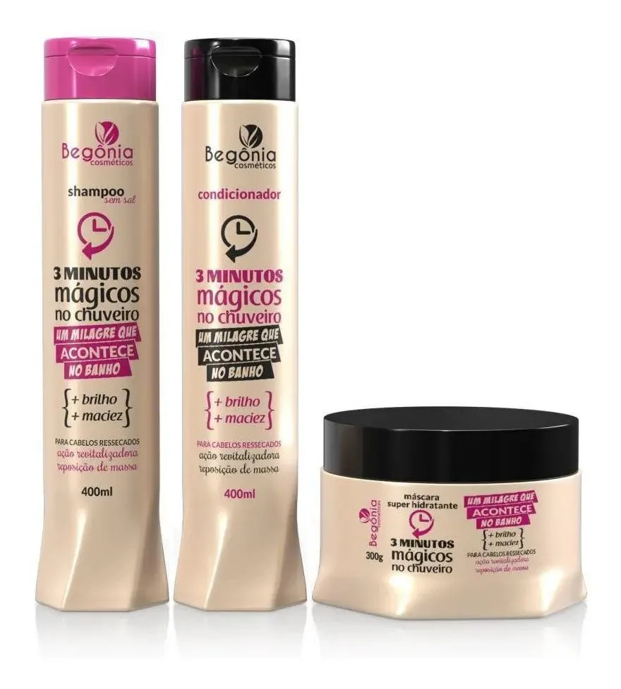 Kit 3 Minutos Mágicos Begônia Cosméticos