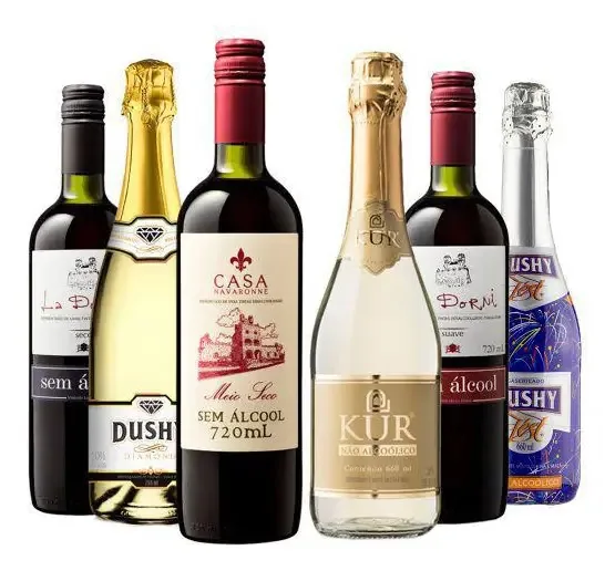 Kit Vinhos E Espumantes Sem Álcool Nacionais - 6 Garrafas