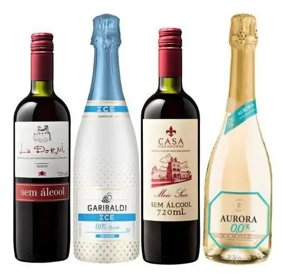 Kit Vinhos E Espumantes Nacionais Sem Álcool - 4 Garrafas