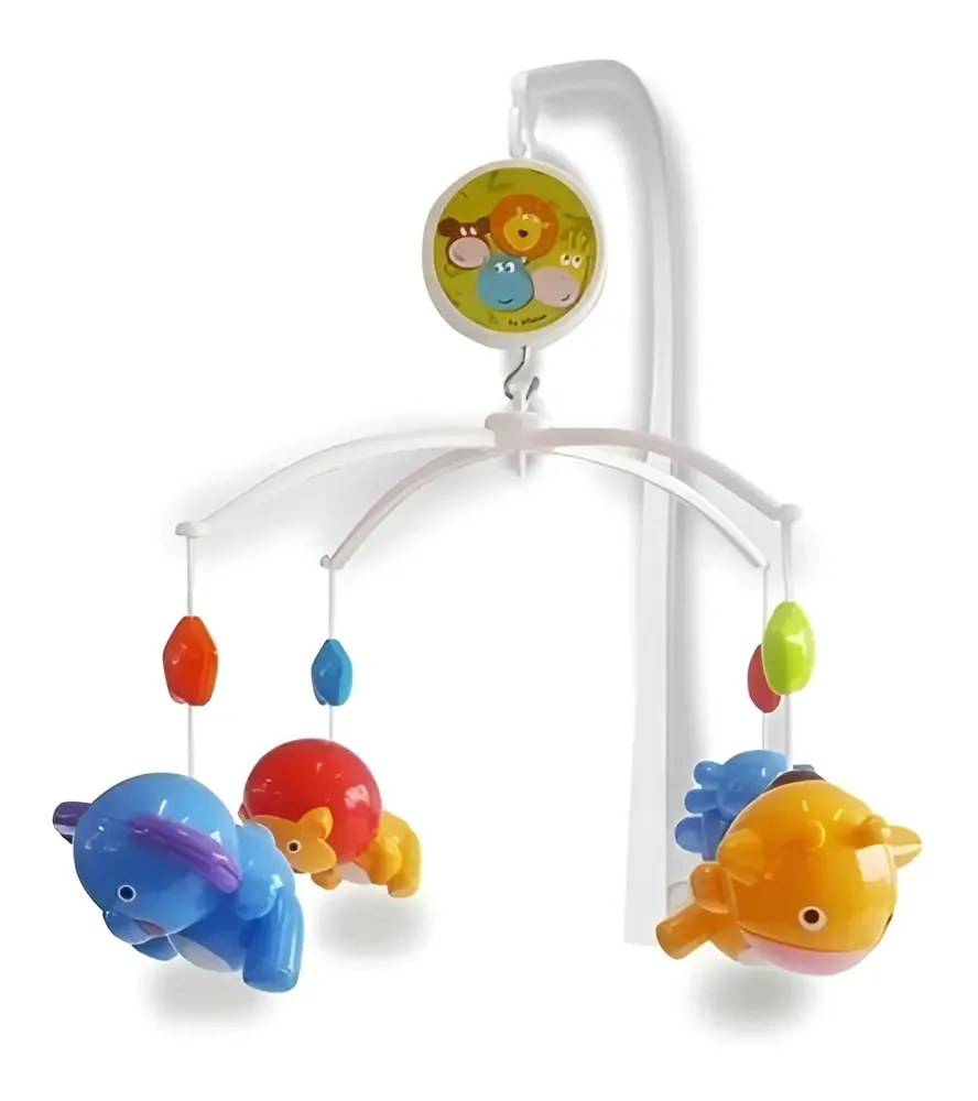 Móbile Musical Kitstar Branco Para Berço, Com Bichinhos