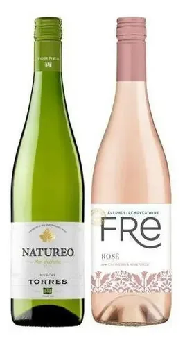 Kit Vinhos Sem Álcool Seco Eua E Espanha - 2 Garrafas 750ml