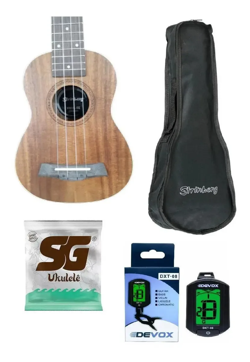 Ukulele Soprano Strinberg Uk16se Koa Com Capa + Assessórios