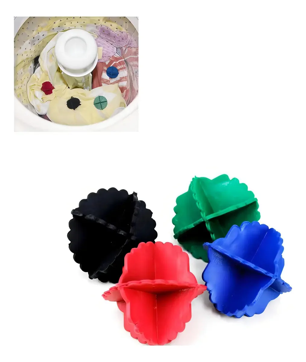Kit com 4 Bolas Esferas para Lavar Roupas e Remover Pelos