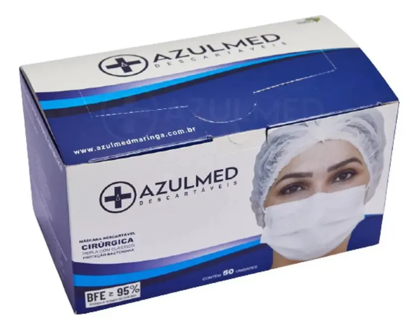 Máscaras Descartáveis Azulmed - Elástico Confortável 1000 Un