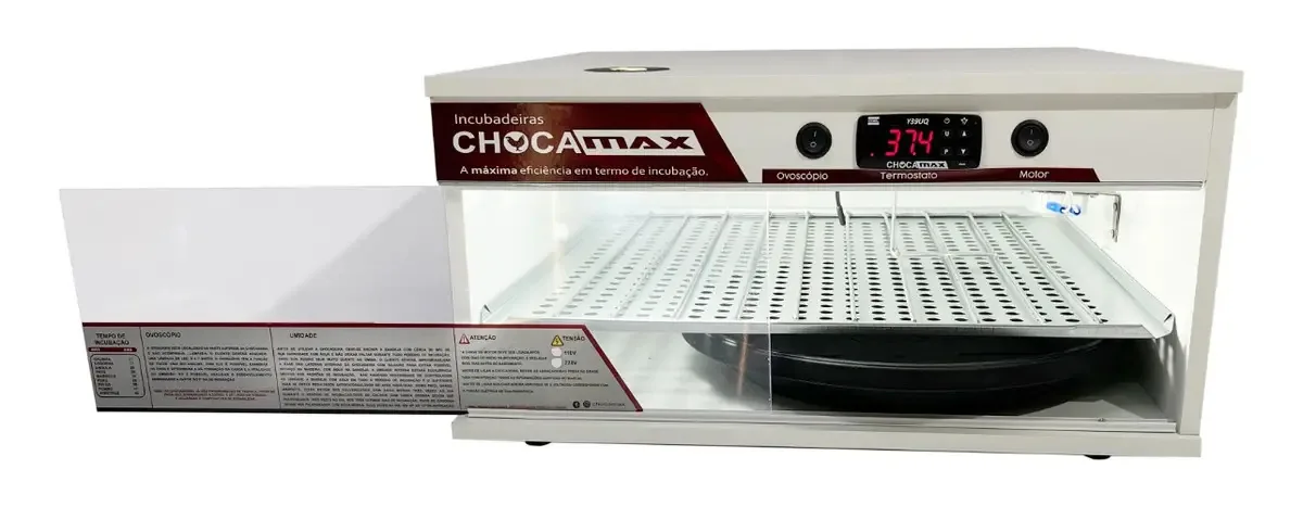 Chocadeira Automática Chocamax Ovoscópio 120 Ovos Digital