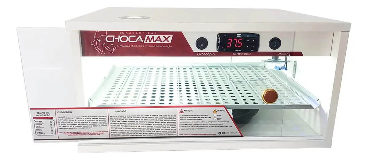 Chocadeira Automática Chocamax 60 A 70 Ovos Digital com Ovoscópio