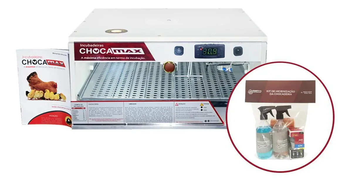 Chocadeira Ovoscópio 80 A 90 Ovo Kit De Higienização