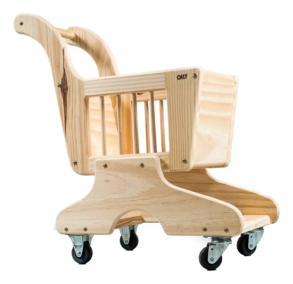Carrinho De Supermercado Infantil Em Madeira - F058 - Olly T