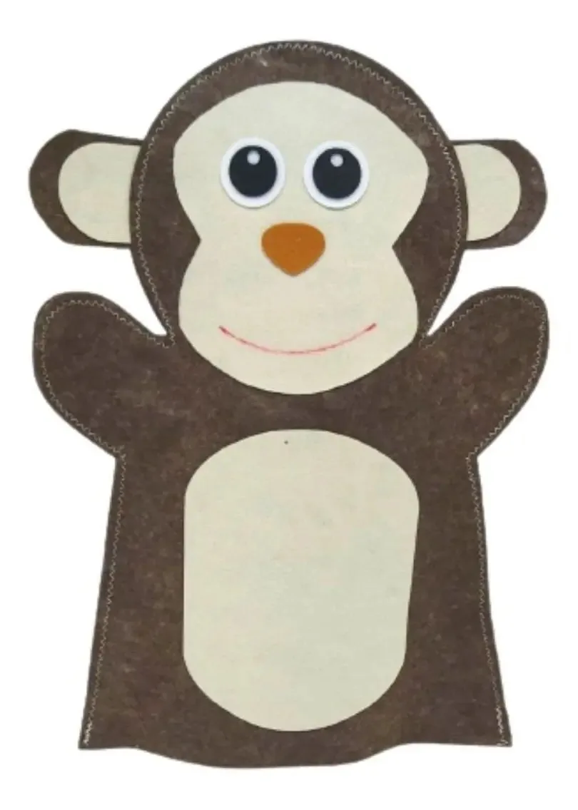 Fantoche - Feltro - Macaco - Kits E Gifts