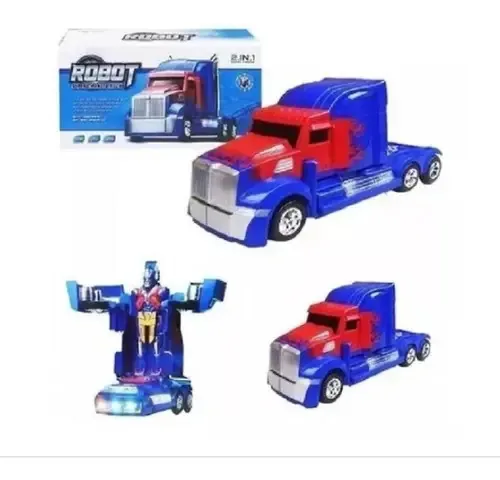 Kit Com 3 Carrinhos Vira Robô Luz Som Transformers